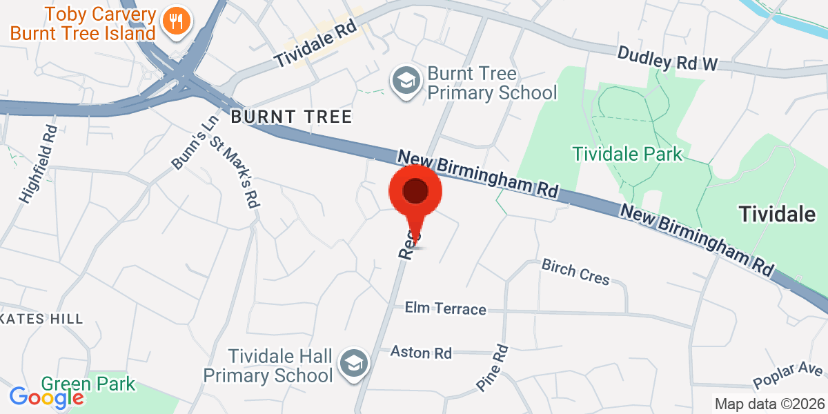 Map of Regent Road Tividale, Oldbury, West Midlands, B69