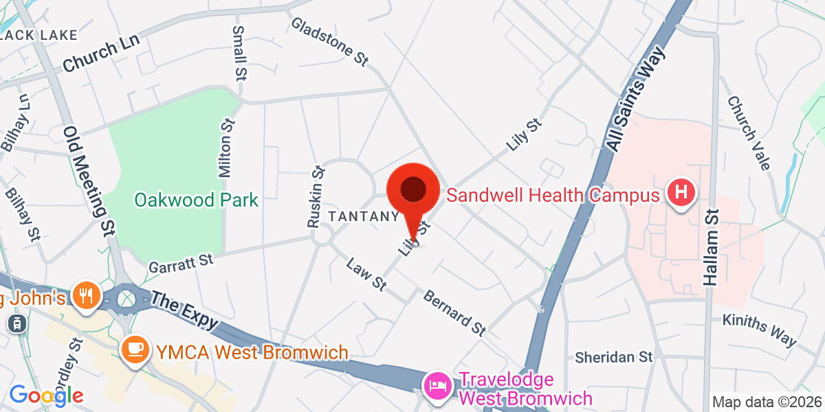 Map of Lily Street, West Bromwich, West Midlands, B71