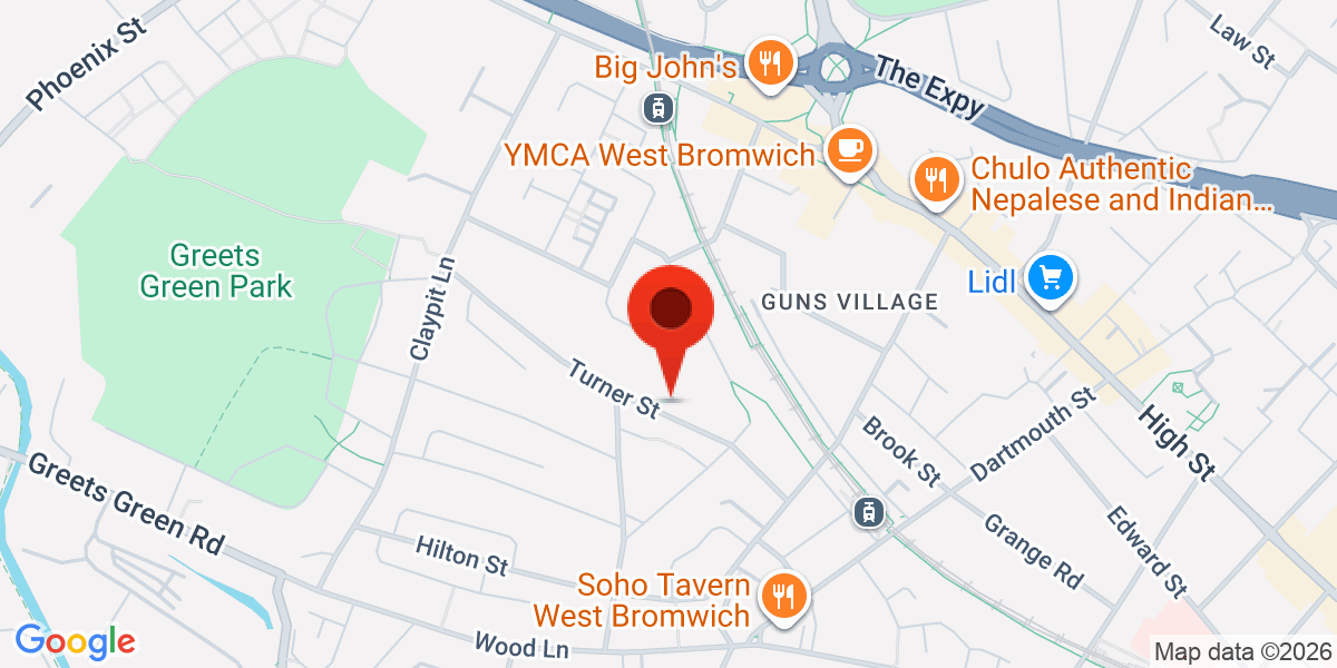 Map of Turner Street, West Bromwich, West Midlands, B70