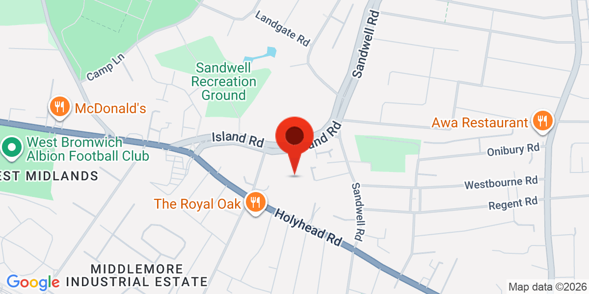 Map of Lawnswood Grove, Birmingham, West Midlands, B21