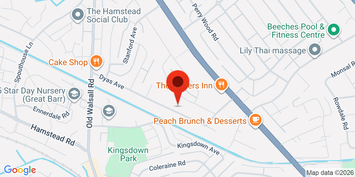 Map of Dyas Avenue, Birmingham, West Midlands, B42