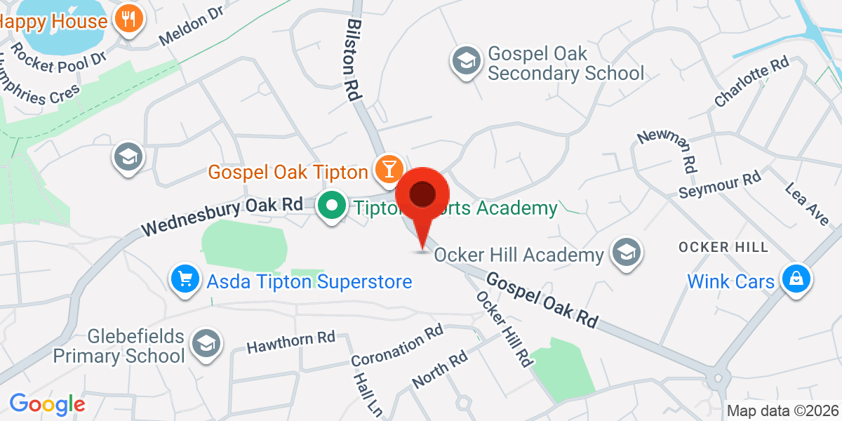 Map of Gospel Oak Road, Tipton, West Midlands, DY4