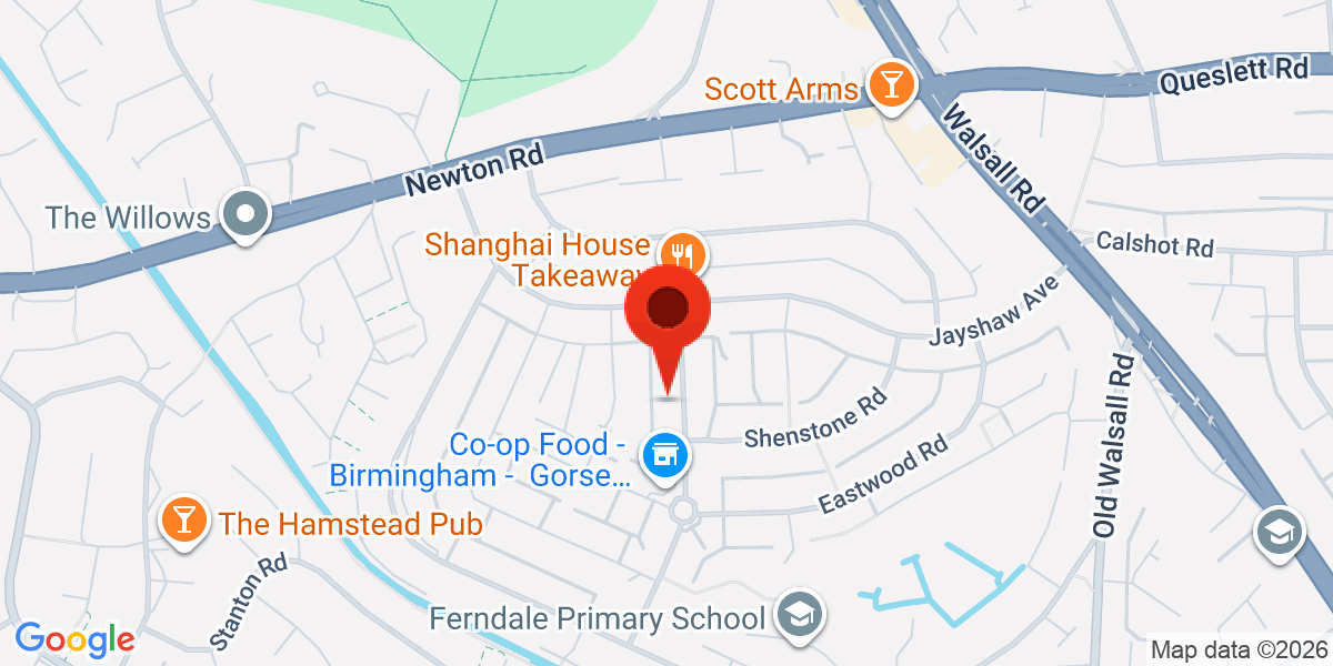 Map of Gorse Farm Road, Birmingham, West Midlands, B43