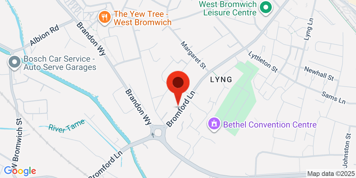 Map of Bromford Lane, West Bromwich, West Midlands, B70