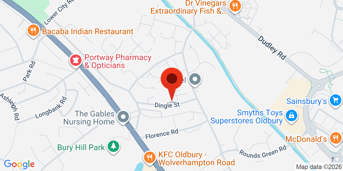 Map of Dingle Street, Oldbury, West Midlands, B69