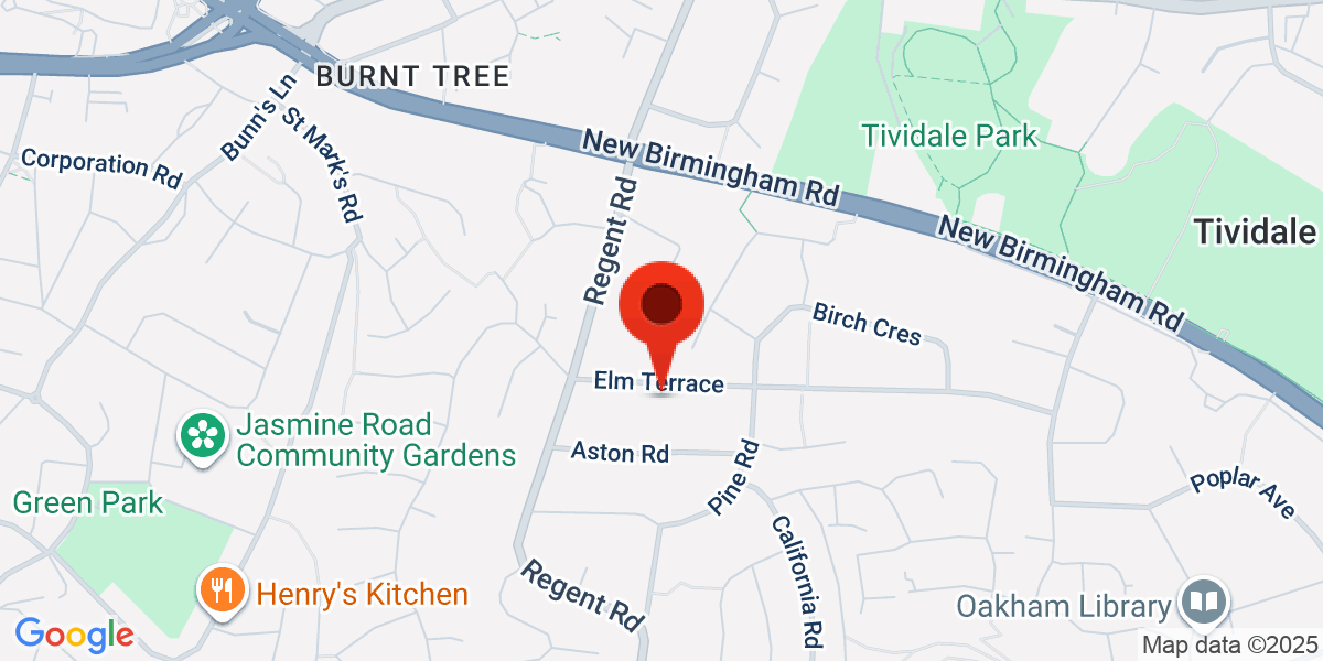 Map of Elm Terrace Tividale, Oldbury, West Midlands, B69
