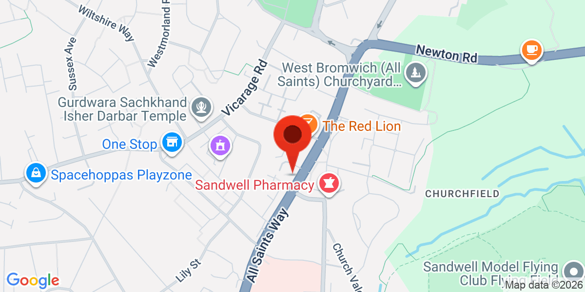 Map of All Saints Way, West Bromwich, West Midlands, B71