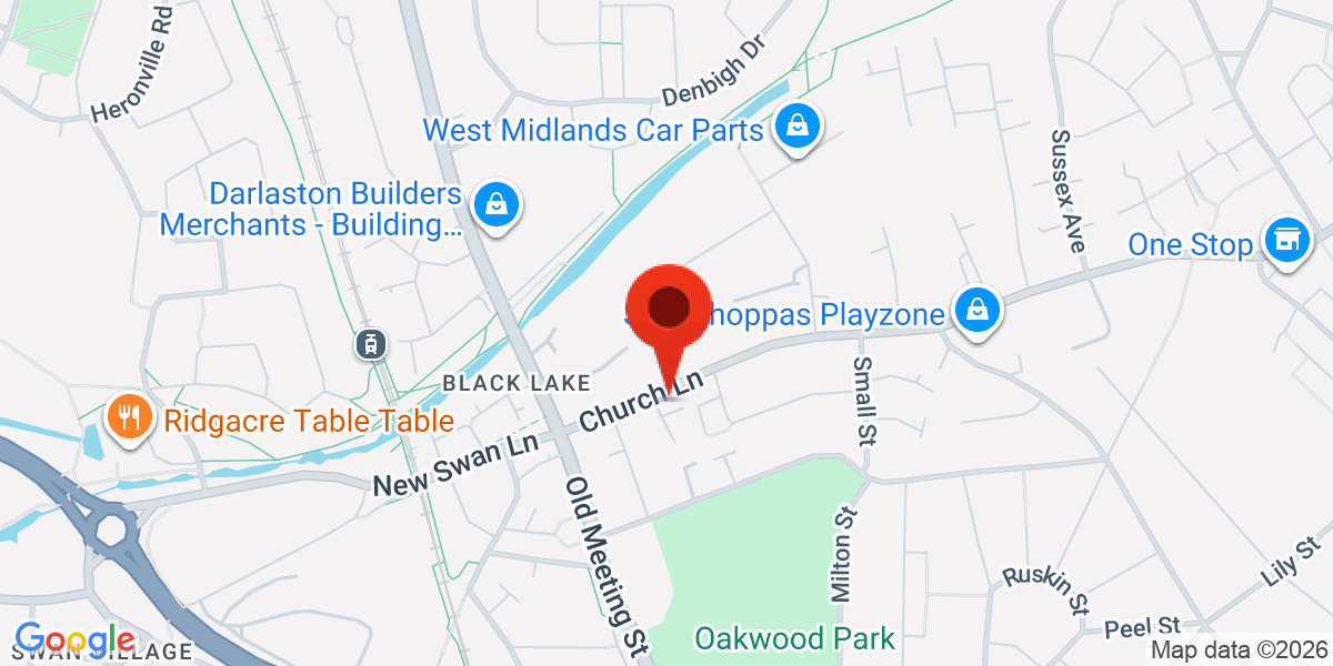 Map of Church Lane, West Bromwich, West Midlands, B71