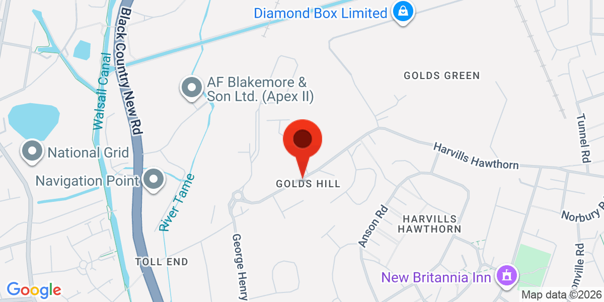 Map of Bagnall Street Golds Hill, West Bromwich, West Midlands, B70