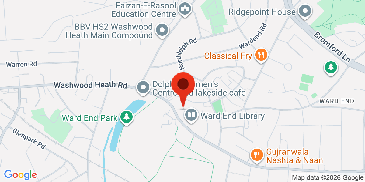 Map of Washwood Heath Road Birmingham, Washwood Heath, West Midlands, B8