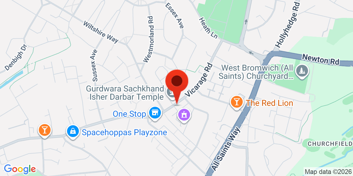 Map of Vicarage Road, West Bromwich, West Midlands, B71