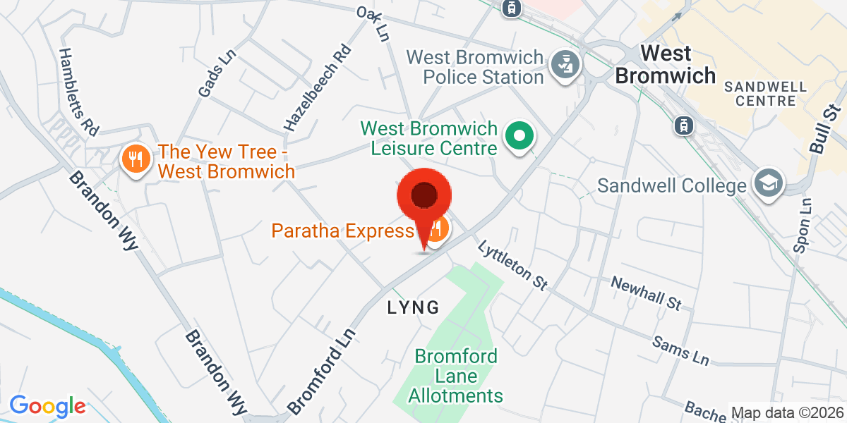Map of Bromford Lane, West Bromwich, West Midlands, B70