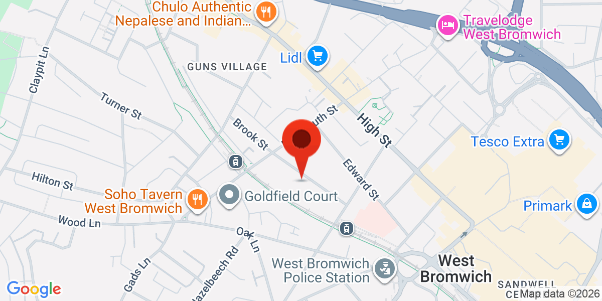 Map of Grange Road, West Bromwich, West Midlands, B70