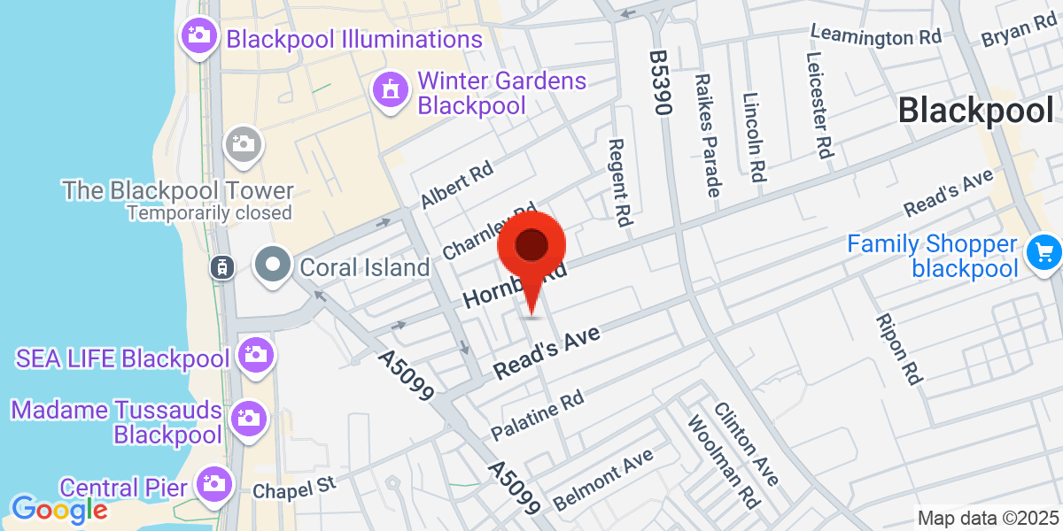 Map of Livingstone Road, Blackpool, Lancashire, FY1