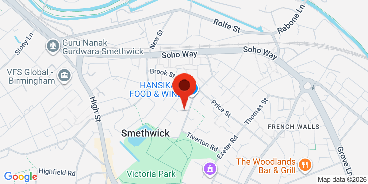 Map of Victoria Park Road, Smethwick, West Midlands, B66