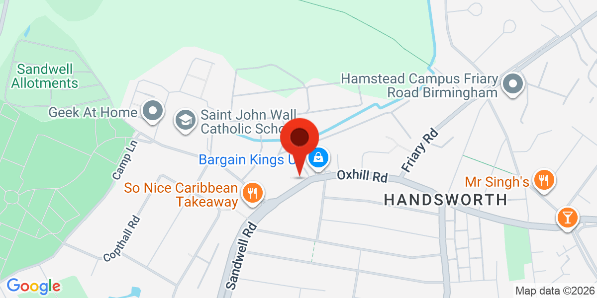 Map of Oxhill Road, Birmingham, West Midlands, B21