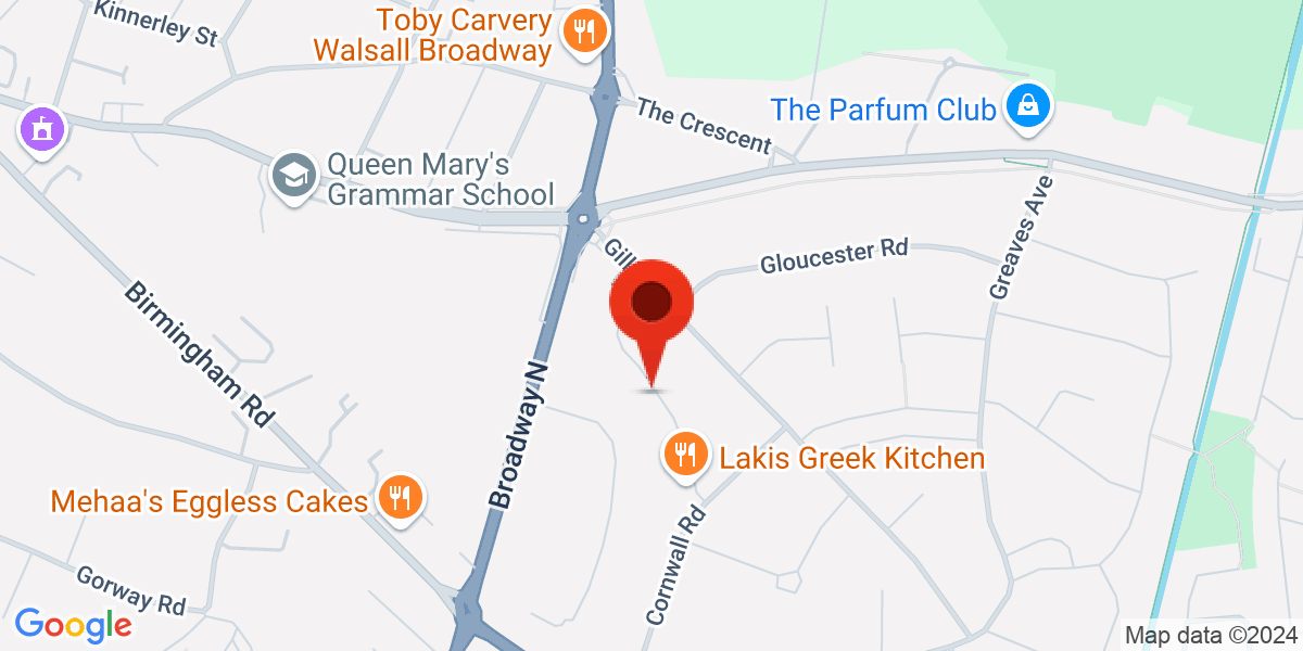 Map of Edinburgh Road, Walsall, West Midlands, WS5