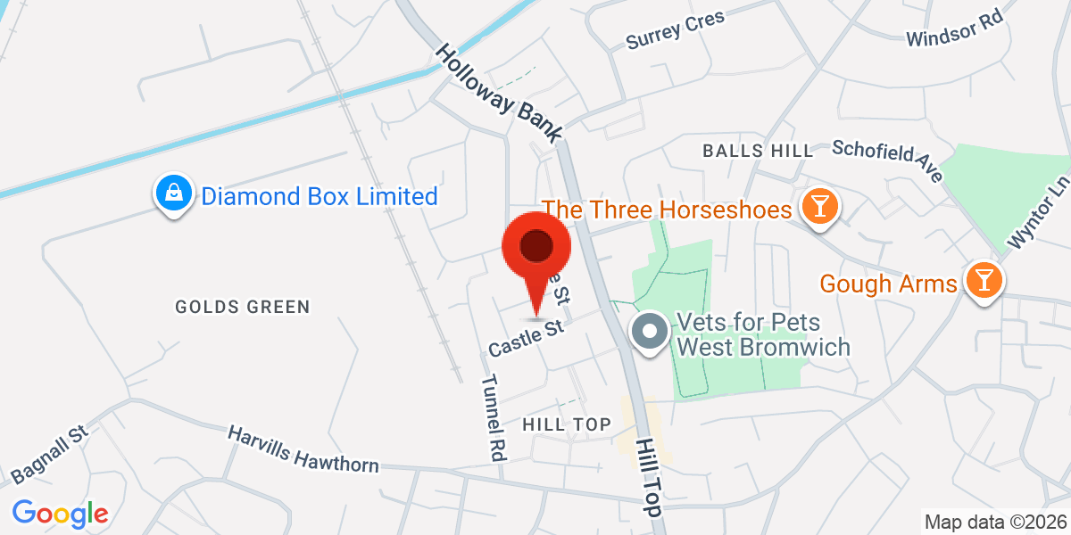 Map of Castle Street, West Bromwich, West Midlands, B70