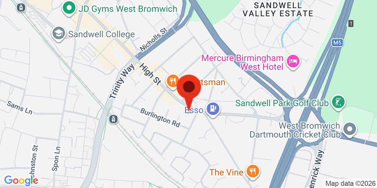 Map of Birmingham Road, West Bromwich, West Midlands, B70