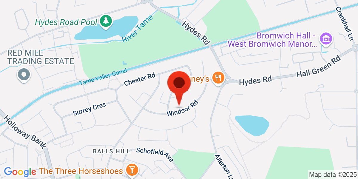 Map of Windsor Road, West Bromwich, West Midlands, B71