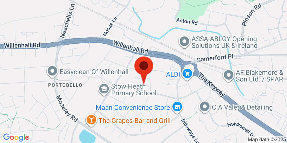 Map of Vaughan Road, Willenhall, West Midlands, WV13
