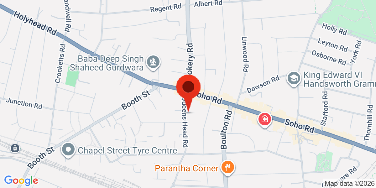 Map of Queens Head Road, Birmingham, West Midlands, B21