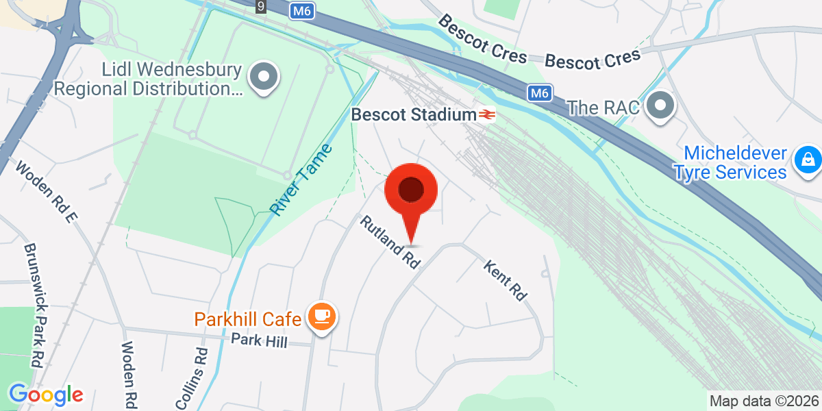 Map of Rutland Road, Wednesbury, WS10