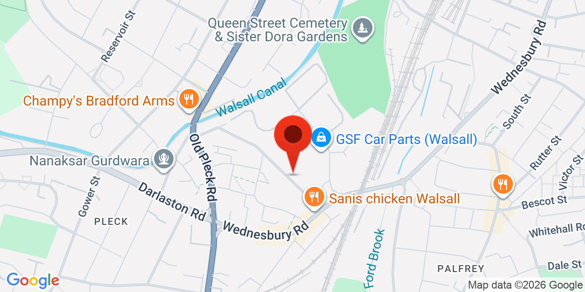 Map of Prince Street, Walsall, West Midlands, WS2