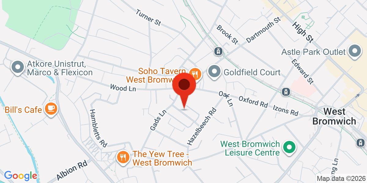 Map of West Bromwich, B70