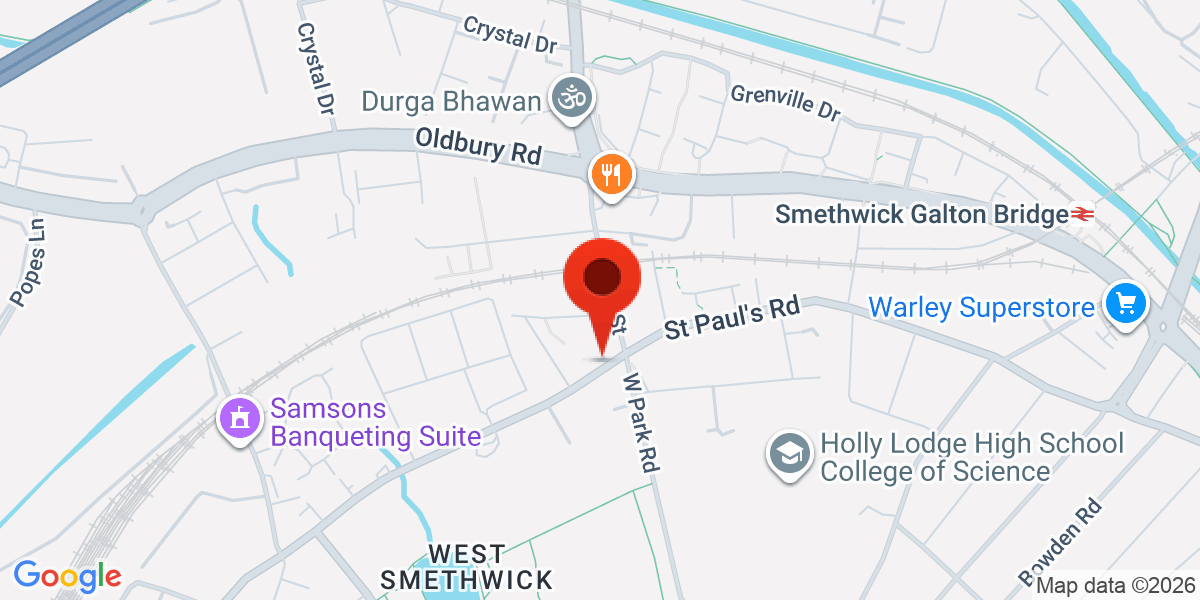 Map of St. Pauls Road, Smethwick, West Midlands, B66