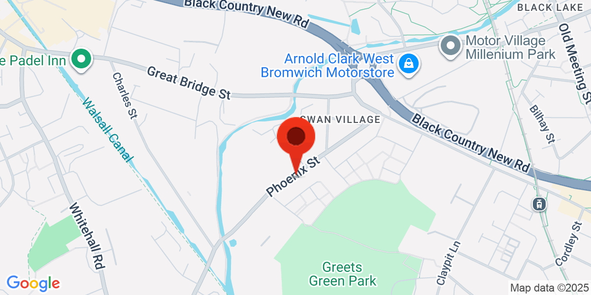 Map of Phoenix Street, West Bromwich, West Midlands, B70