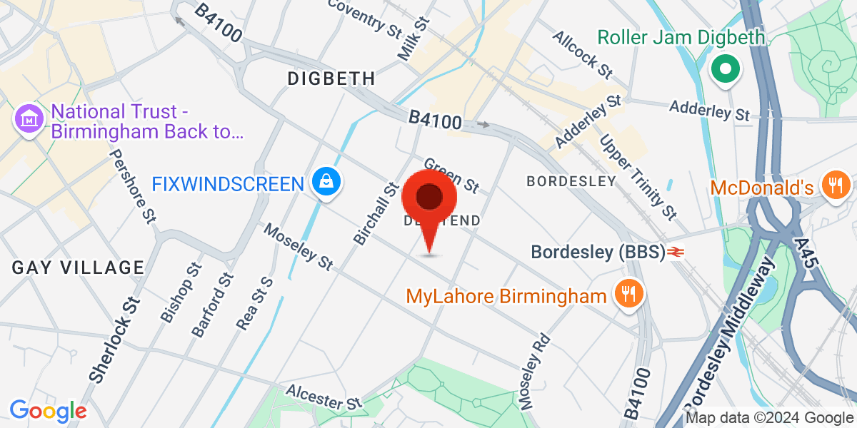 Map of Digbeth Square, B12