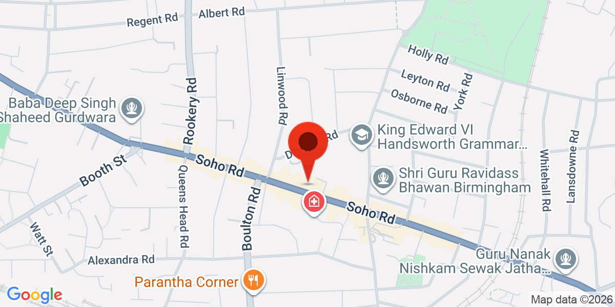 Map of 218 Soho Road, B21