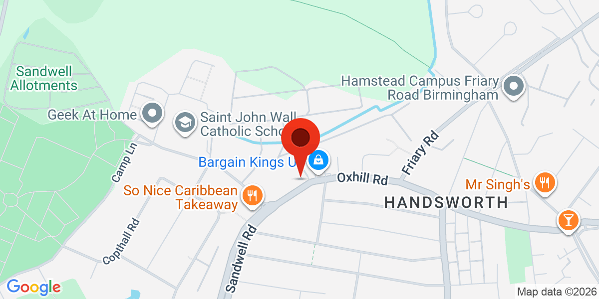 Map of 292 Oxhill Road, B21 8EU