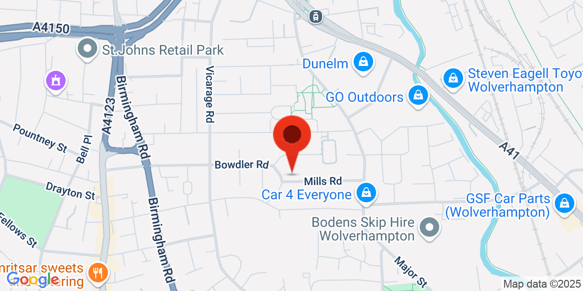 Map of Wolverhampton, WV2