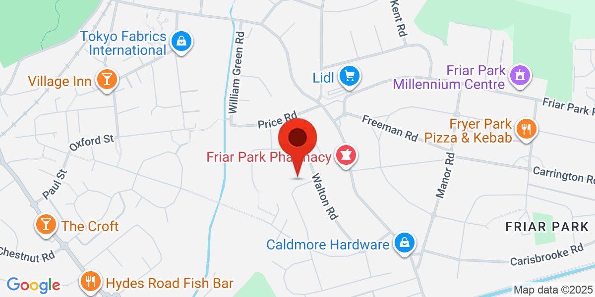 Map of Wednesbury, WS10
