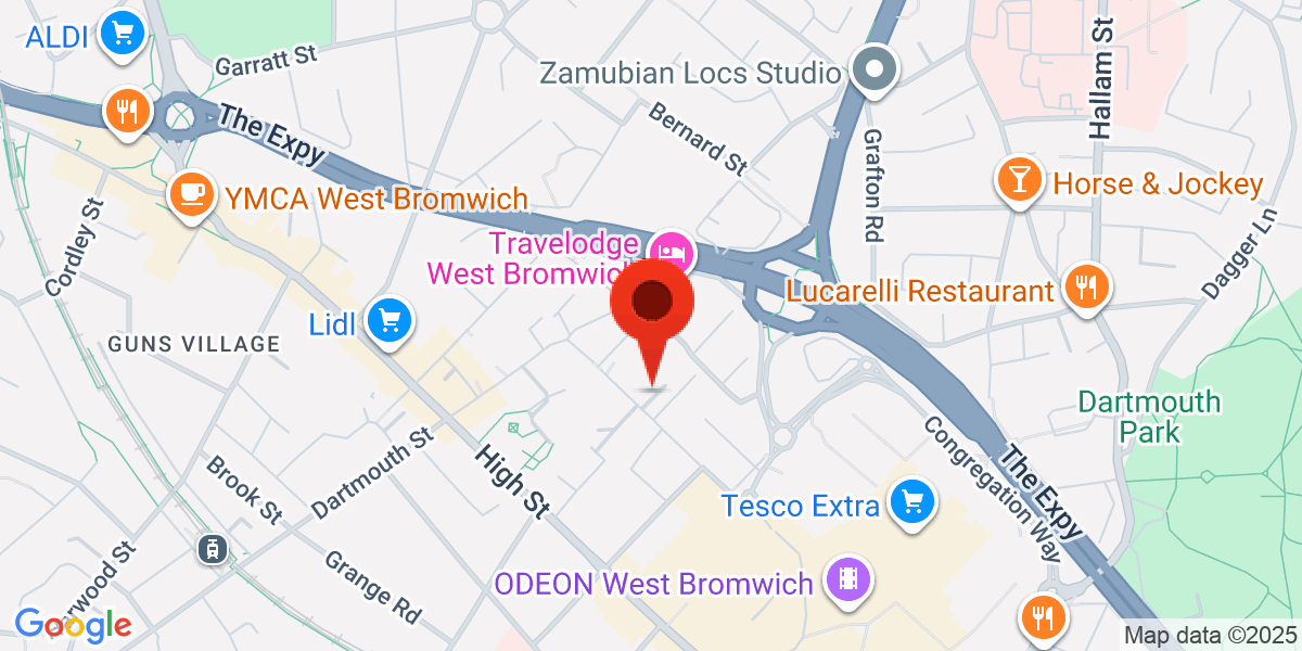 Map of West Bromwich, B70