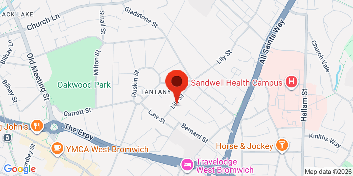 Map of Lily Street, West Bromwich